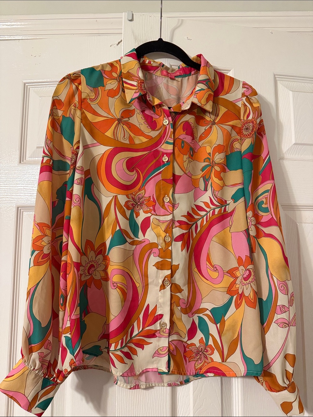 Flying Tomato Multicolor Floral Swirl Button-Down Shirt